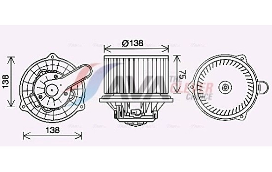 Electric Motor, interior blower KA8288 Ava Quality Cooling