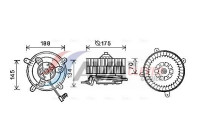 Electric Motor, interior blower MS8621 Ava Quality Cooling