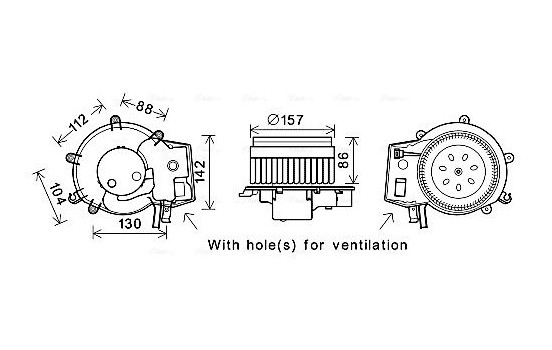 Electric Motor, interior blower MS8643 Ava Quality Cooling