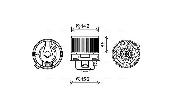 Electric Motor, interior blower PE8371 Ava Quality Cooling