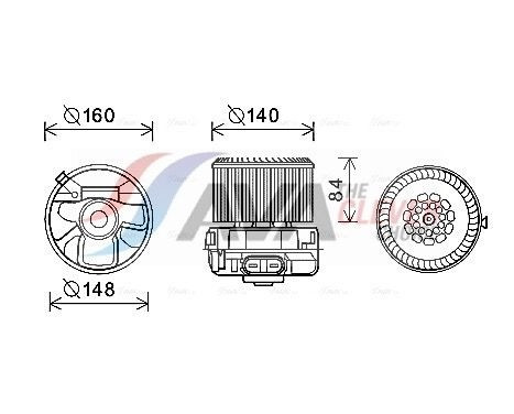 Electric Motor, interior blower PE8392 Ava Quality Cooling