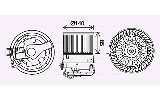 Electric Motor, interior blower PE8558 Ava Quality Cooling