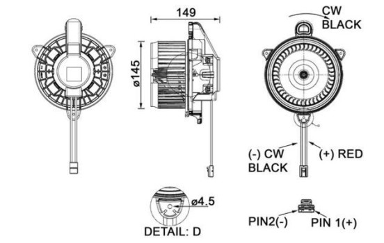 Heater fan AB 278 000P Mahle