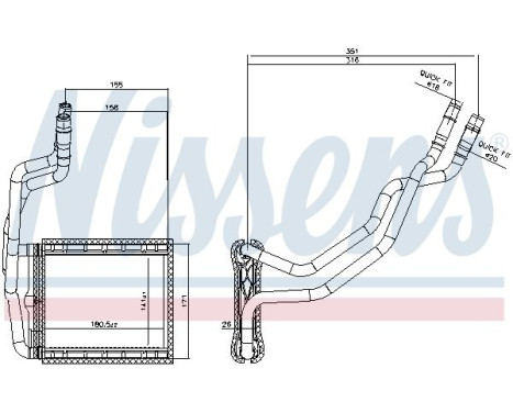 Heater radiator, interior heating
