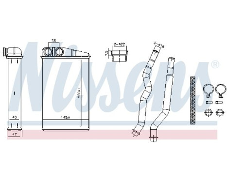 Heater radiator, interior heating