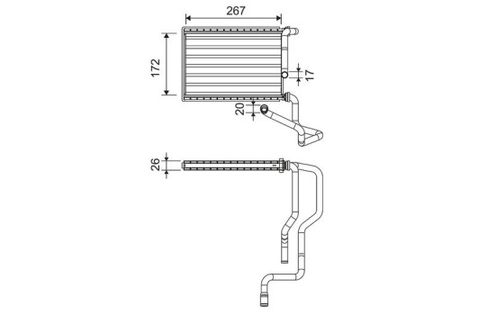 Heater radiator, interior heating