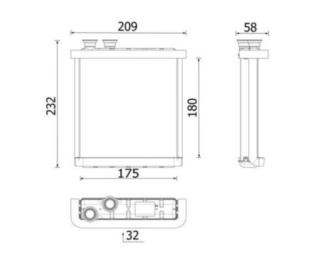 Heater radiator, interior heating