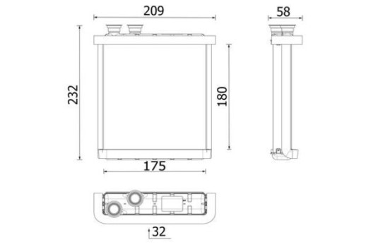 Heater radiator, interior heating