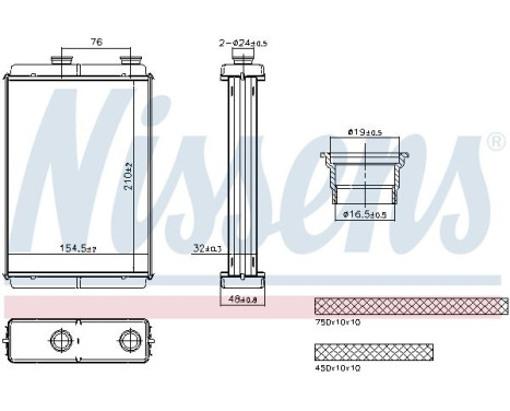 Heater radiator, interior heating