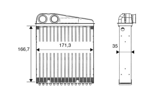 Heater radiator, interior heating
