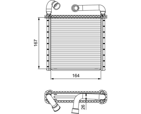 Heater radiator, interior heating