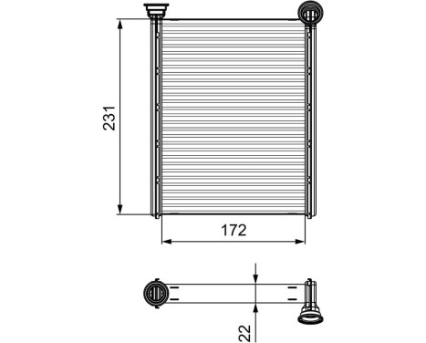 Heater radiator, interior heating