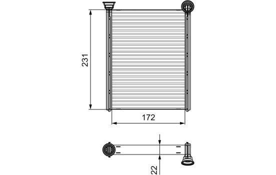 Heater radiator, interior heating