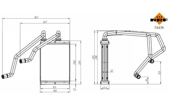 Heater radiator, interior heating