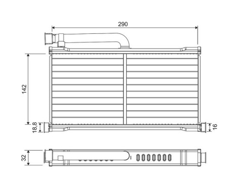 Heater radiator, interior heating