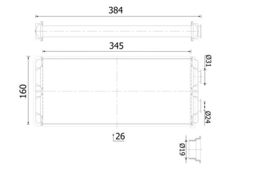 Heater radiator, interior heating