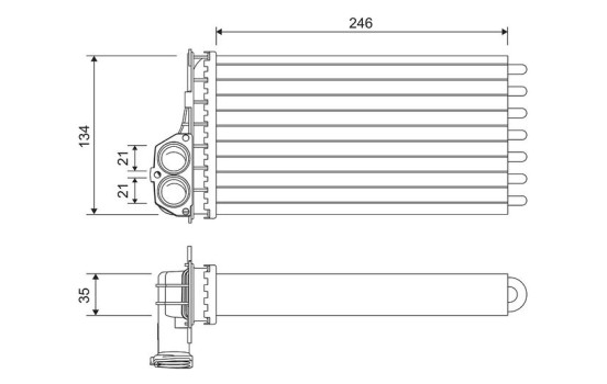Heater radiator, interior heating