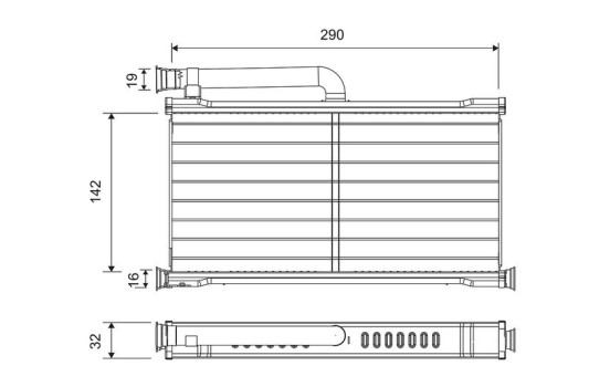 Heater radiator, interior heating