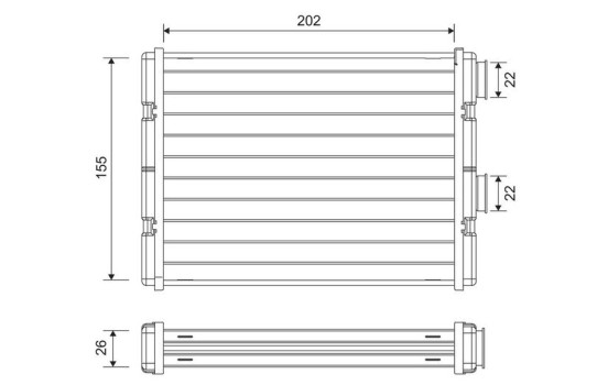 Heater radiator, interior heating