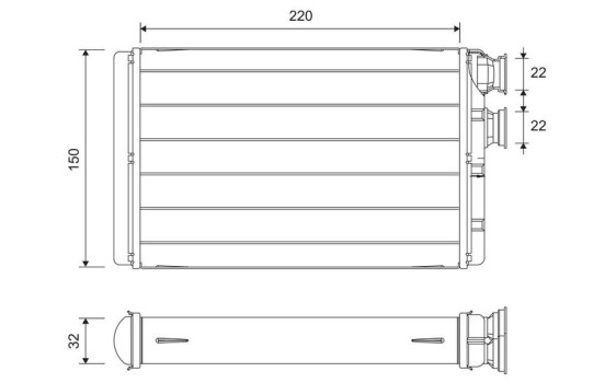 Heater radiator, interior heating