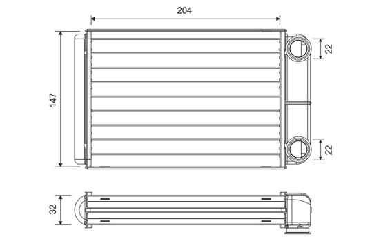 Heater radiator, interior heating