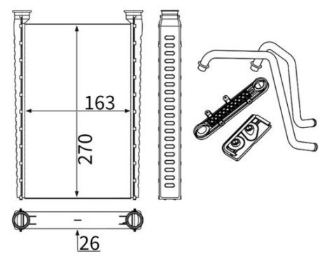 Heater radiator, interior heating