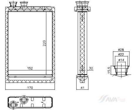 Heater radiator, interior heating