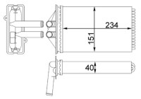 Heater radiator, interior heating