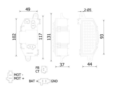 Regulator, passenger compartment fan BEHR