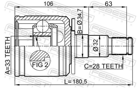 Joint Kit, drive shaft, Image 2