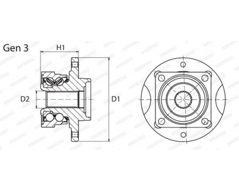 Wheel Bearing Kit OP-WB-11091 Moog