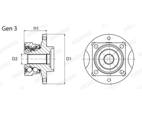 Wheel Bearing Kit OP-WB-11091 Moog, Image 2