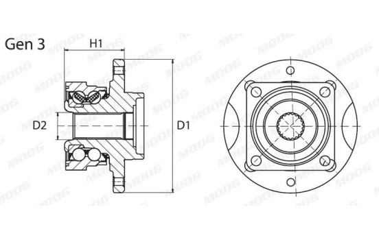 Wheel bearing OP-WB-11091 Moog, Image 2