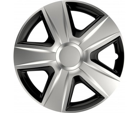 4-Piece Hubcaps Esprit Silver & Black 14 inch