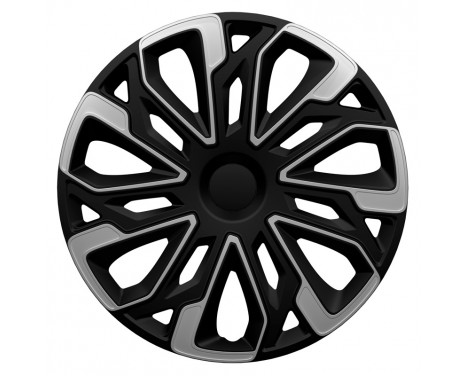 4-piece Hubcaps Estoril 16-inch silver / black