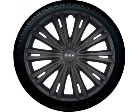 4-piece Hubcaps Giga 15-inch matt black, Image 2