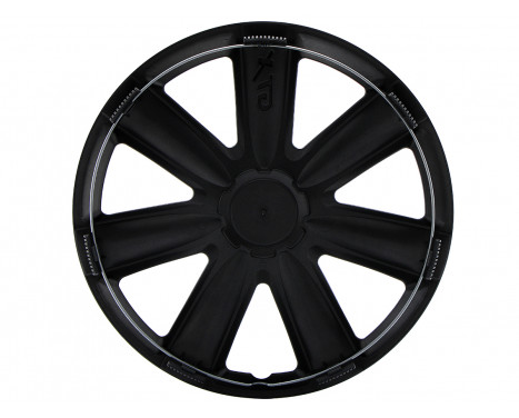 4-Piece Hubcaps GTX Carbon Black & Silver 14'', Image 3