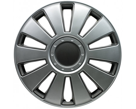 4-Piece Hubcaps Pennsylvania 15-inch silver / charcoal gray