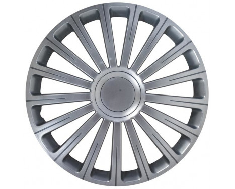 4-piece Hubcaps Radical 14-inch silver + chrome ring