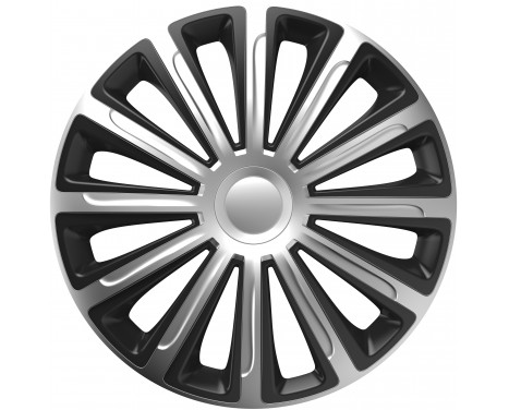 4-Piece Hubcaps Trend Silver & Black 16 inch