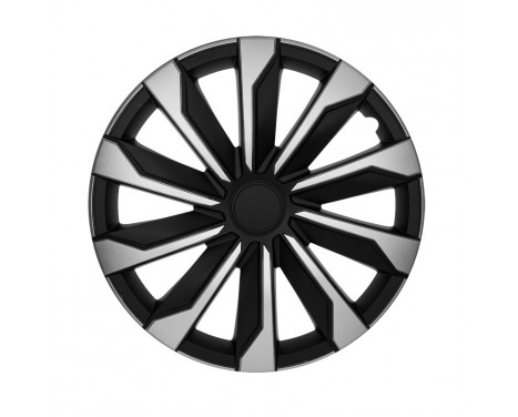 4-piece Hubcaps Typhoon 14-inch silver / black