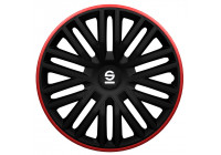 4-Piece Sparco Hubcap set Bergamo 14-inch black / red