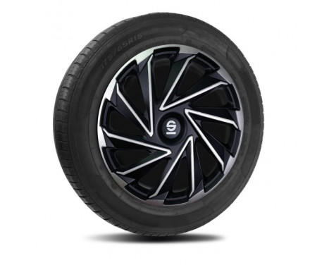 4-piece Sparco Hubcap set Varese 15-inch silver / black, Image 2