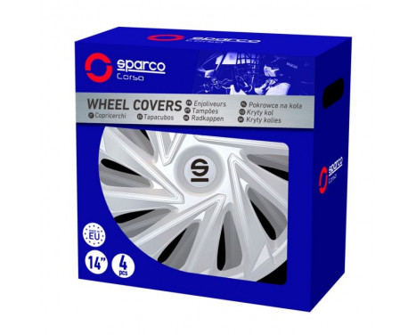 4-piece Sparco Hubcap set Varese 15-inch silver, Image 3
