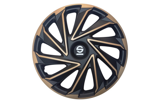 4-piece Sparco hubcap set Varese 16-inch gold / black