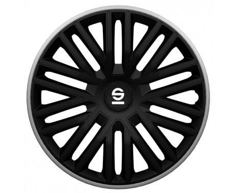 4-piece Sparco Hubcaps Bergamo 15-inch black / gray