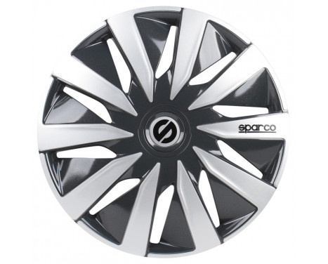 4-Piece Sparco Hubcaps Lazio 13-inch gray / silver