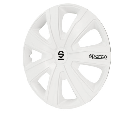 4-Piece Sparco Hubcaps Palermo 14-inch White, Image 2