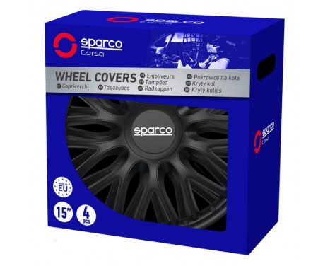 4-Piece Sparco Hubcaps Roma 14-inch black, Image 3