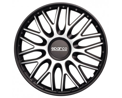 4-Piece Sparco Hubcaps Roma 16-inch silver / black